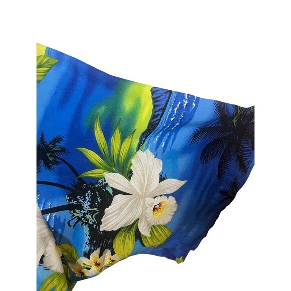 Favant Shirt Men 3X Blue Hawaiian Tropical Volcano Floral Aloha Retro Resort - Picture 4 of 14